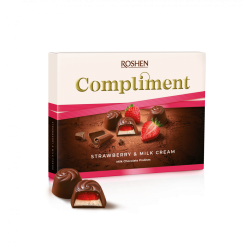 Шоколадови Бонбони Комплимент ягода Рошен 123гр