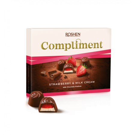 Шоколадови Бонбони Комплимент ягода Рошен 123гр